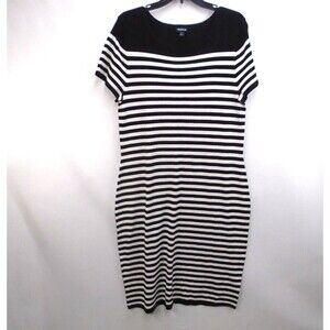 Torrid Knit Short Shift Sweater Dress Women Size 1X Striped 2656707 Short Sleeve